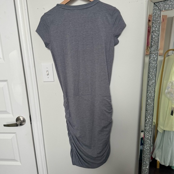 Athleta topanga Casual Gray Ruched Dress mini athleisure sporty XS - Picture 4 of 5